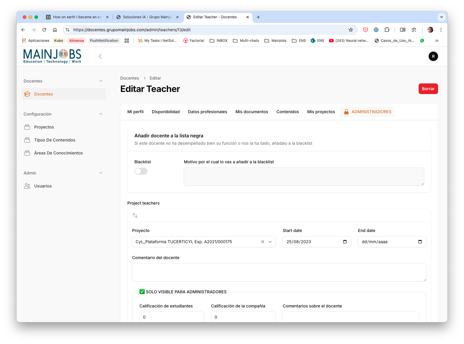 Panel Docentes 360°